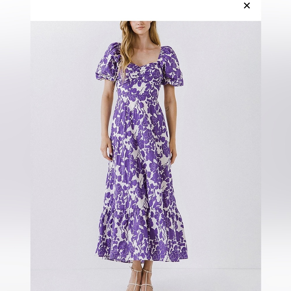 Free the roses purple floral dress